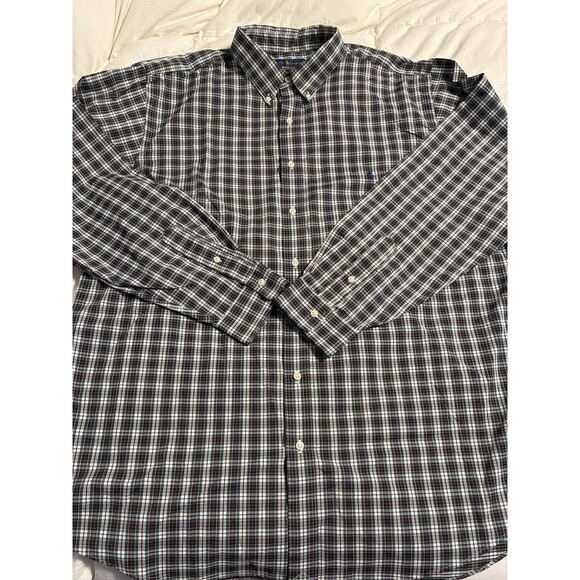 Ralph Lauren Performance Button Down Shirt 2XLT Blue Green Red Plaid Lightweight - Picture 8 of 10